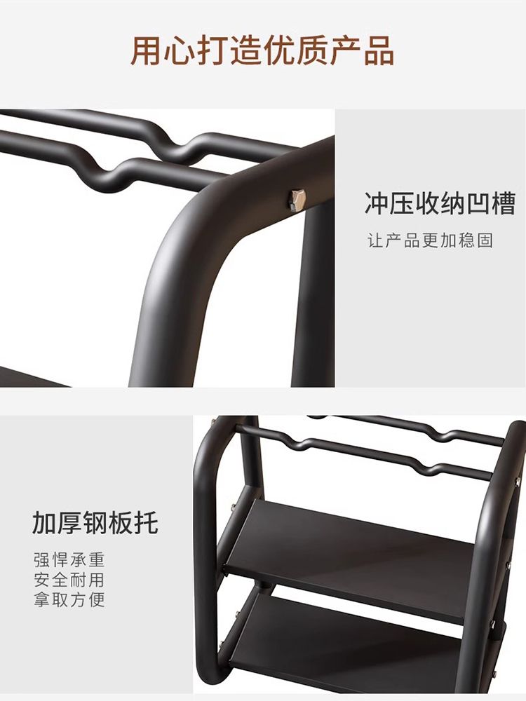 덤벨랙 거치대 아령 수납장 2단 덤벨 홈짐 보관대 3단 블랙 4쌍 블랙 - 상세 이미지 5