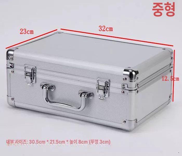 보관 알미늄 사각 박스 케이스 상자 툴백 가방 하드 실버 소형 23.5x14.5x7cm - 상세 이미지 3