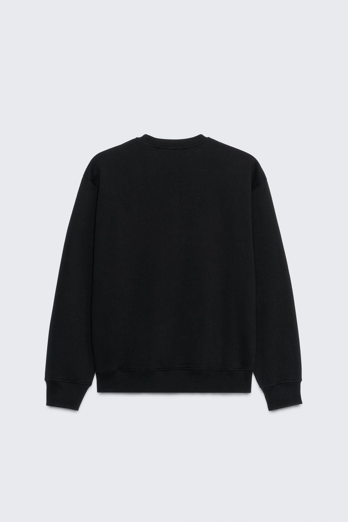 자라 50주년 자수 텍스트 크루넥 스웨트셔츠 0085/030 BLACK - 상세 이미지 3