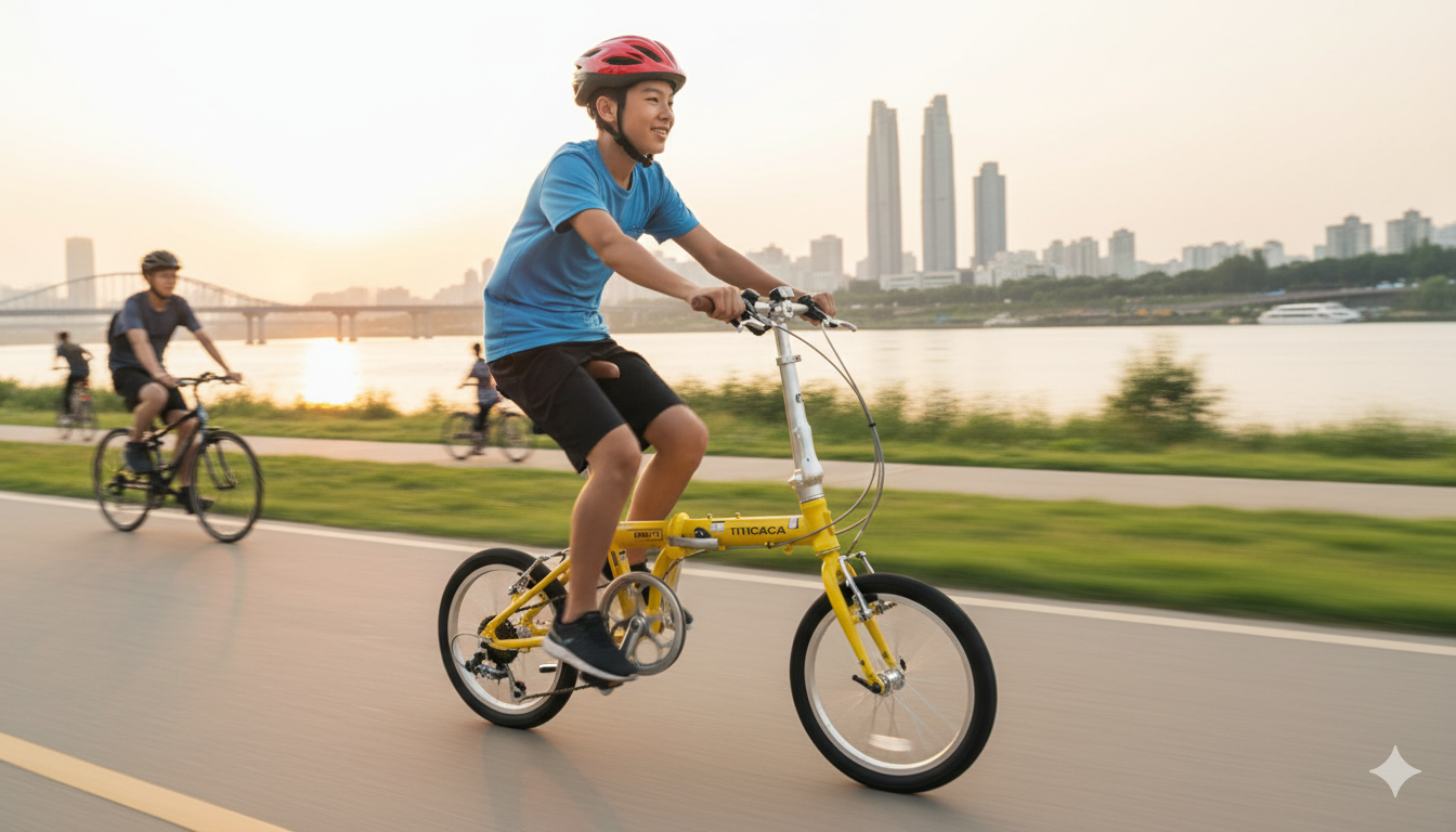 티티카카 미니 F7 - 시마노7단 알루미늄 16인치 접이식미니벨로 (150이하 탑승가능 )