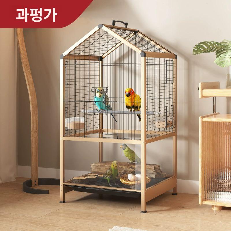 대형 앵무새 아크릴 날림장 새장 장난감 새집 놀이터 새 로즈골드 패키지1 - 상세 이미지 2