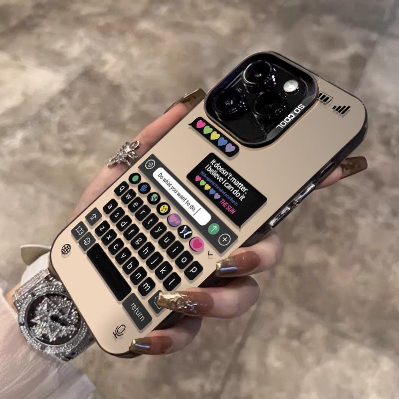 아이폰케이스 레트로 감성 젤리 케이스 채팅 키보드 장식 블랙A iphone 17 Pro Max - 상세 이미지 4