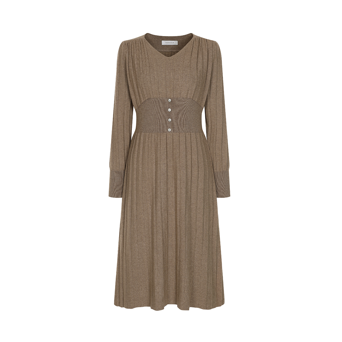 예시카 소프트 플리츠 롱 니트 원피스 YJ9KO557