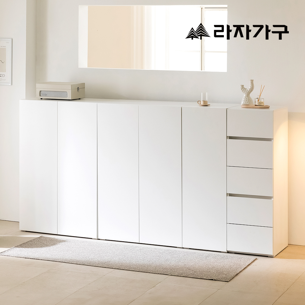 라자가구 밀크 E0 낮은 수납장 800 모듈 거실 원룸 드레스룸 다용도