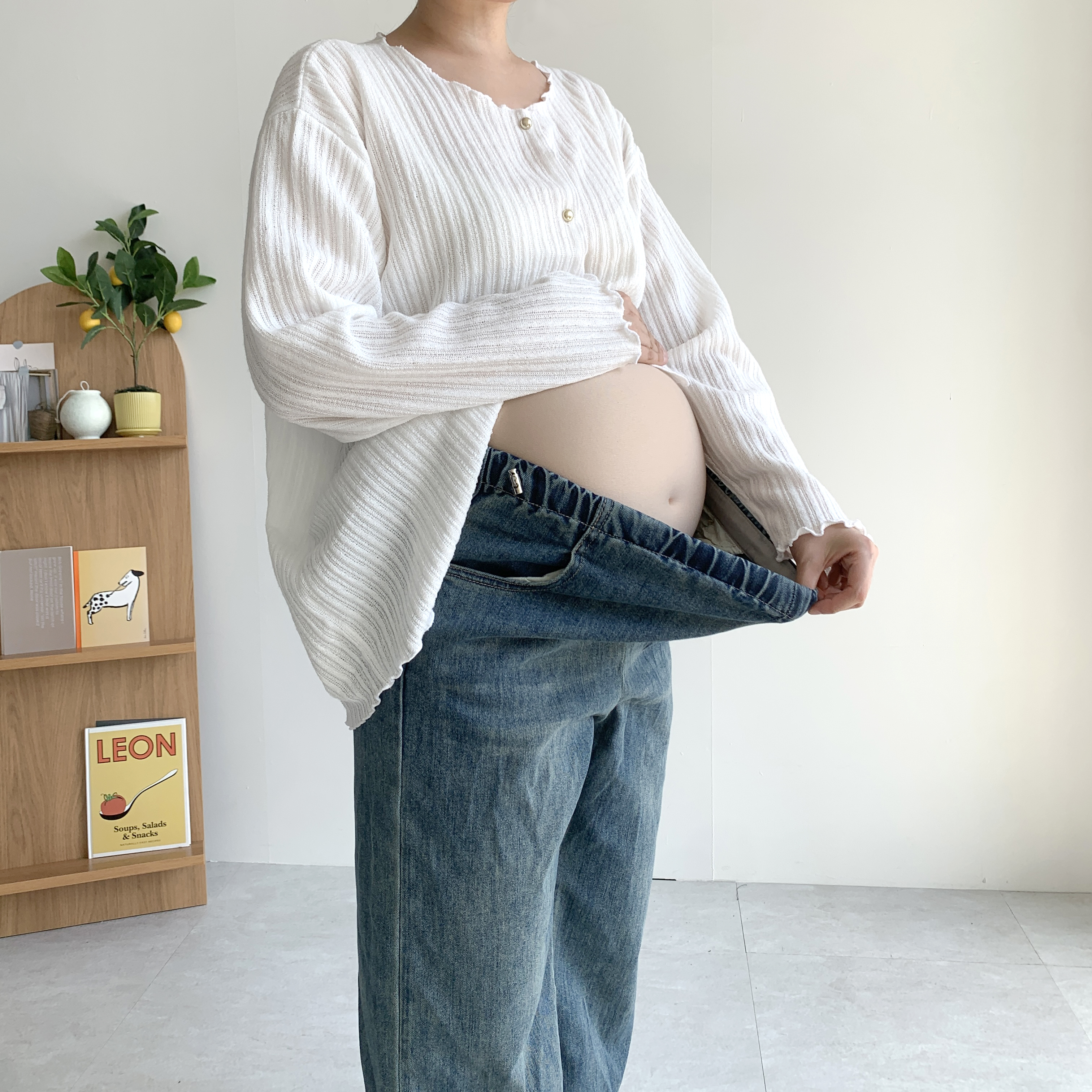 임산부청바지 임산부출근룩 만삭 임부청바지 - 상세 이미지 3