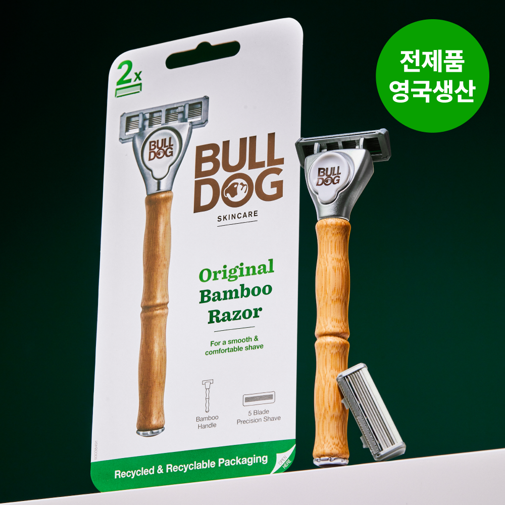 [불독] 저자극 안전 클래식 대나무 5중날 면도기 (민감성 및 트러블 피부용) - 상세 이미지 2