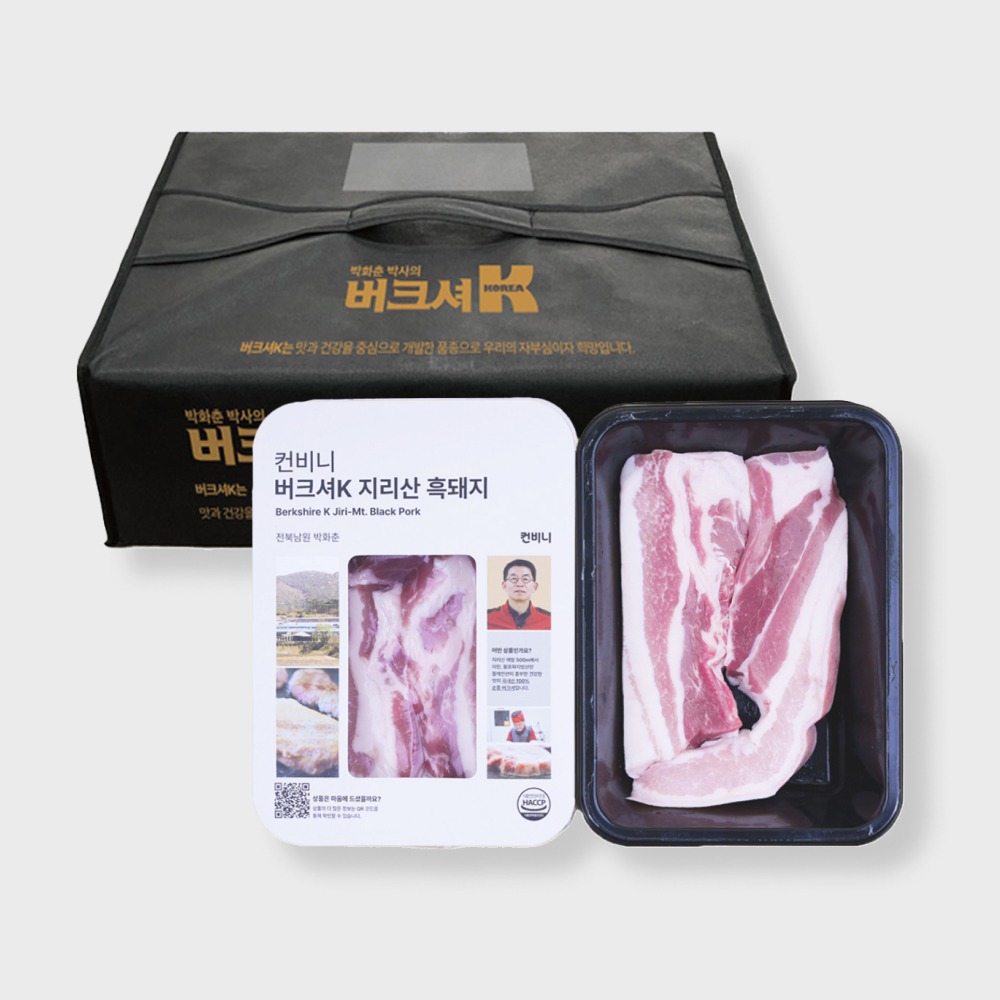 [선물세트][전북 농가돕기] 지리산 흑돼지 버크셔K 삼겹살/목살, 1200g, 1세트 - 상품 이미지
