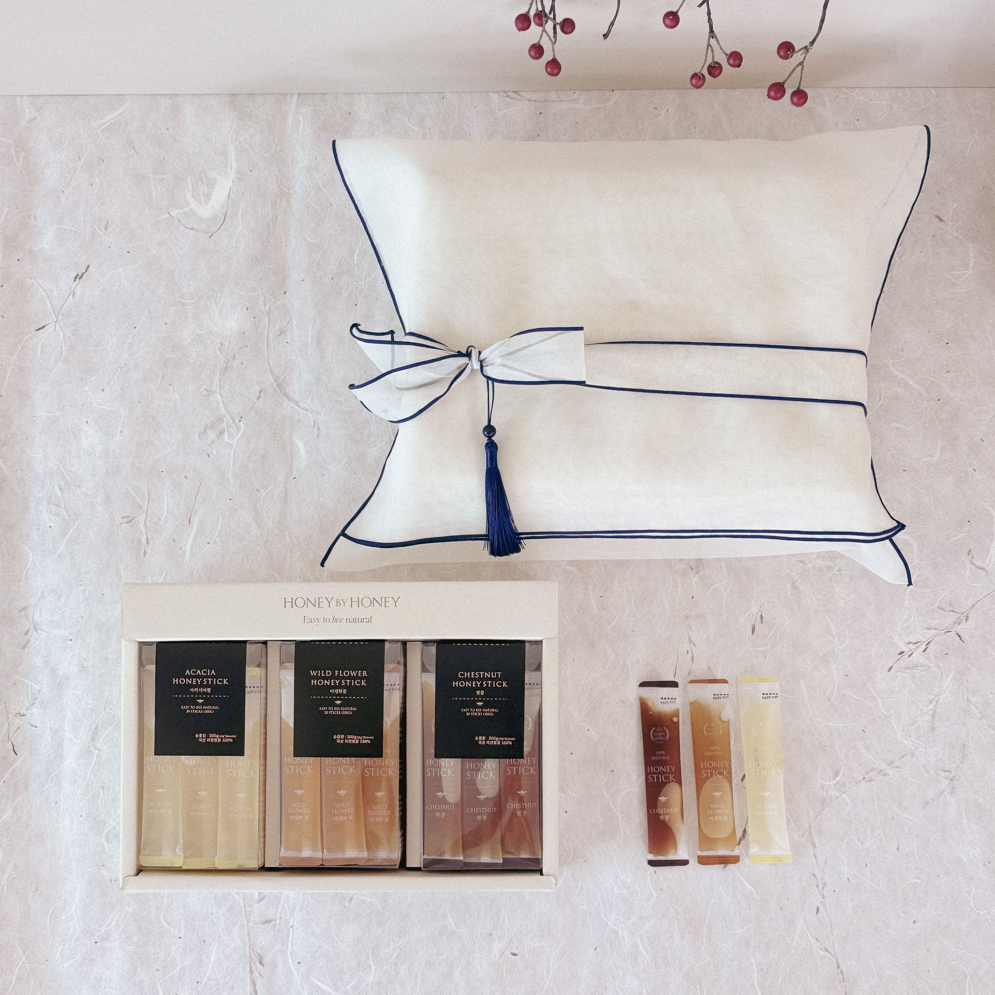 허니바이허니 자연 벌꿀 스틱 90포입 국산 아카시아 선물 세트
