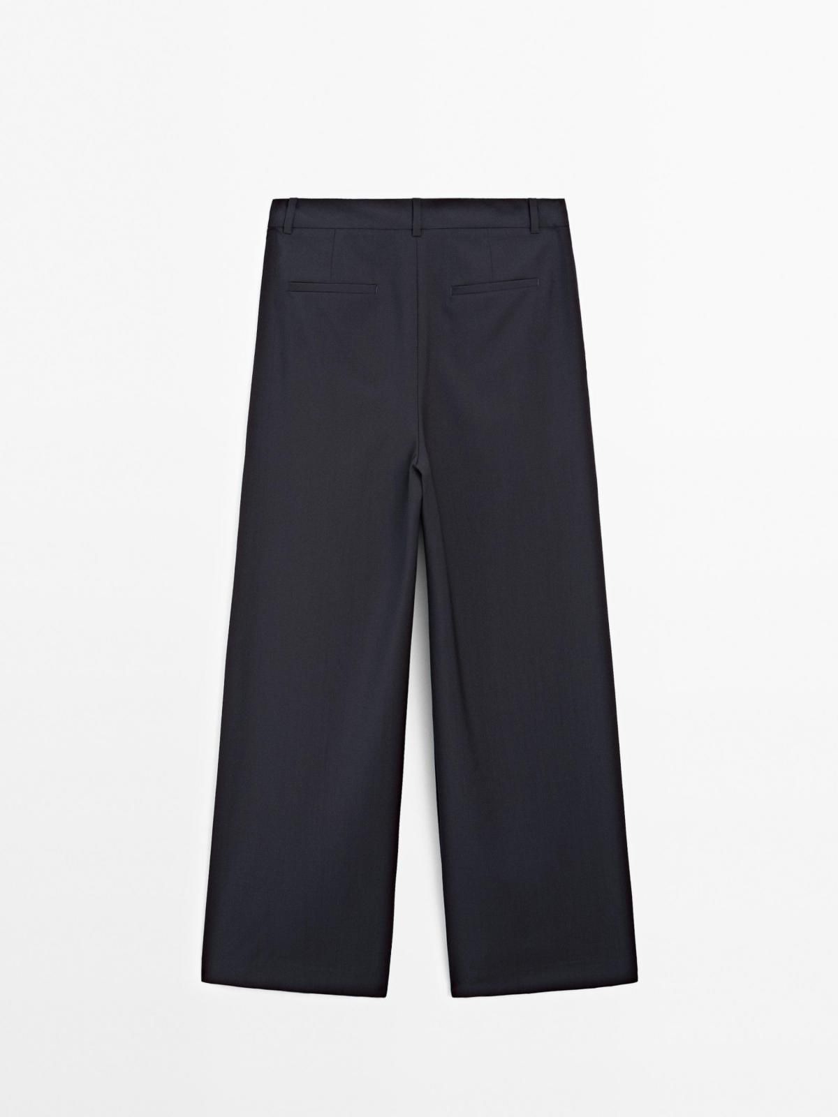 마시모두띠 100 울 와이드 더블 다트 팬츠 9000/951 NAVY BLUE - 상세 이미지 5