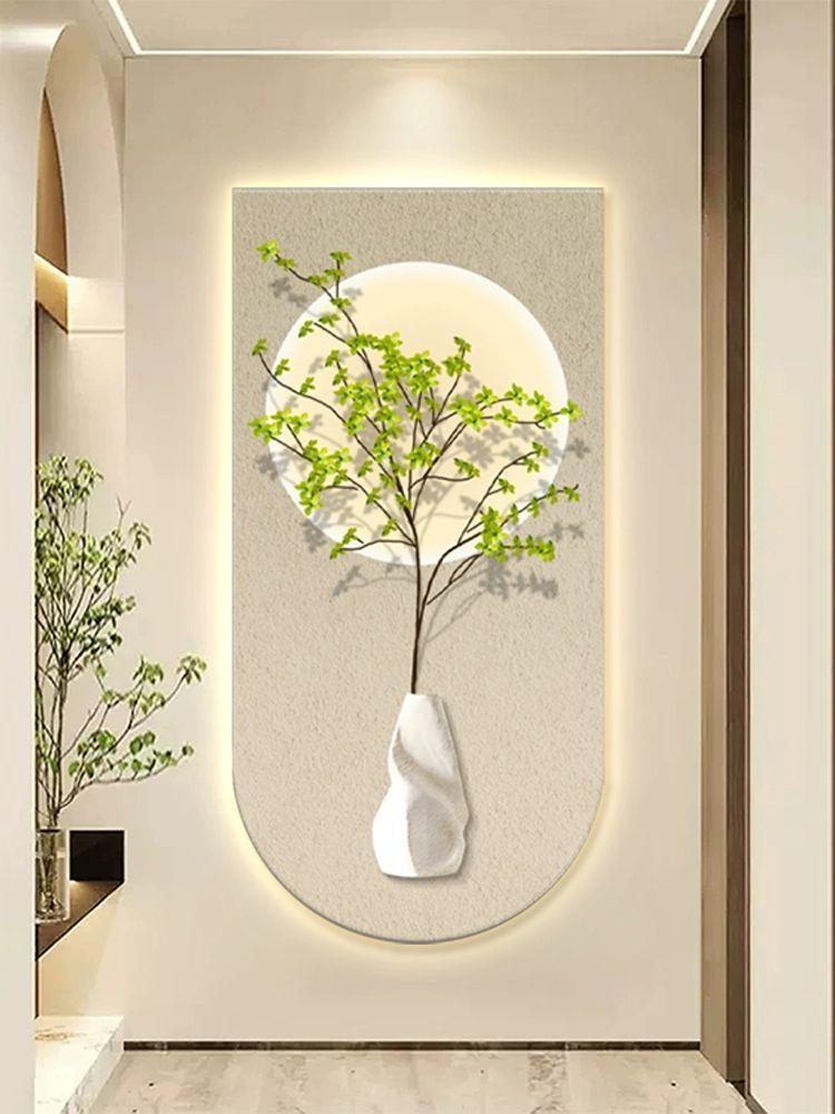 벽걸이 식물 액자 북유럽 인테리어 꽃병 거실 엔틱 배경 현관 복도 플라워 벽인테리어 스프링그린 A 크리스탈 자기 긁힘 방지 160x80cm - 상품 이미지