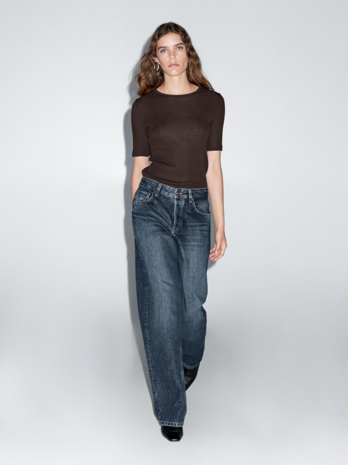 마시모두띠 미니멀 코튼 블렌드 반팔 티셔츠 6280/106 BROWN - 상세 이미지 3