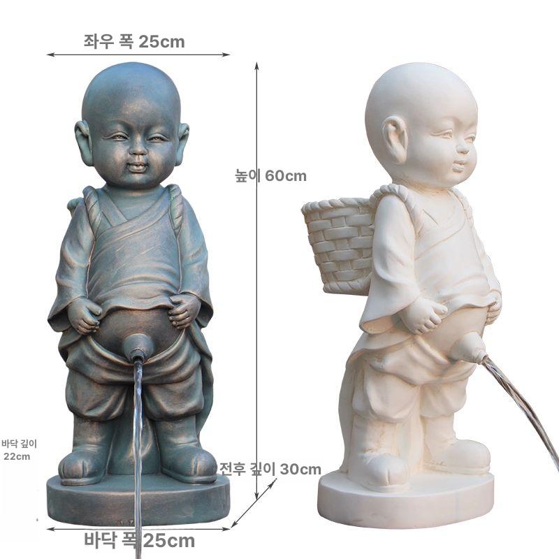 중세 유럽 조각상 인테리어 조형물 디스플레이 원형기둥 장식인형 오줌싸는어린이 소변 아동 1.05m 앤티크화이트 - 상세 이미지 5