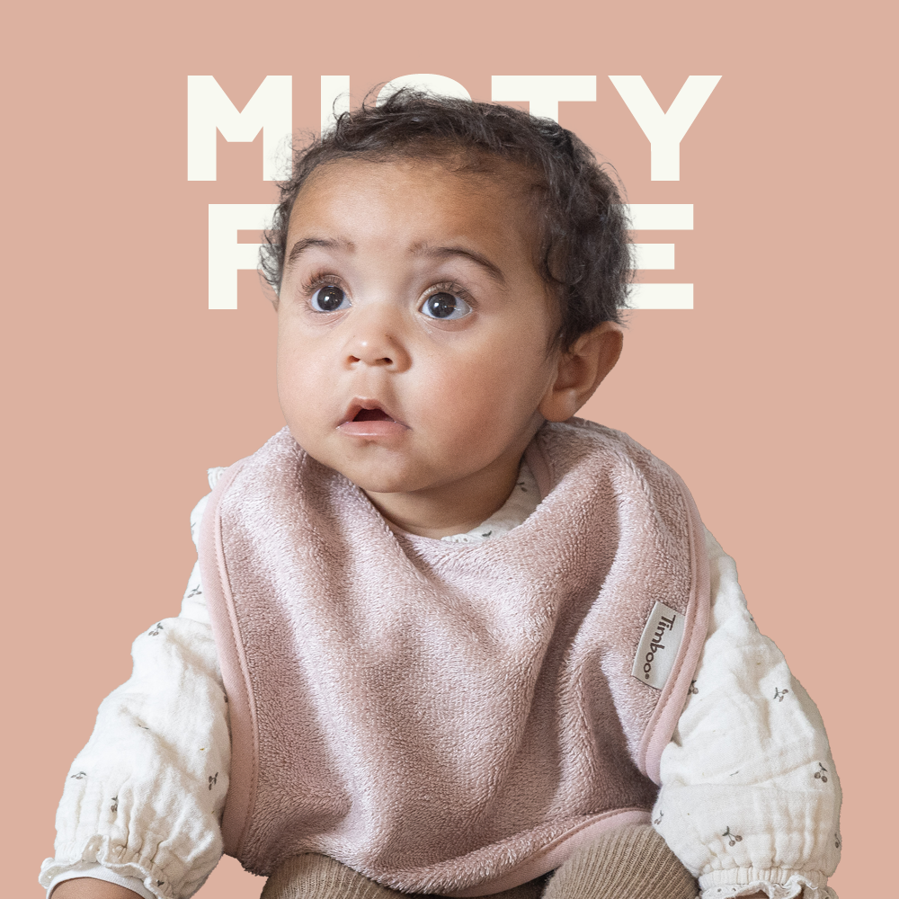 팀부 벨기에 명품 아기 턱받이 빕 미디엄 531.미스티로즈