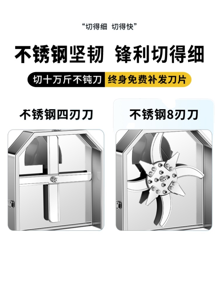 볏짚 절단기 가축 톱밥 파쇄기 모터 농업용 기계 목재 건초 나뭇가지 엔진 1900W 8날 스테인리스 1개 - 상세 이미지 2