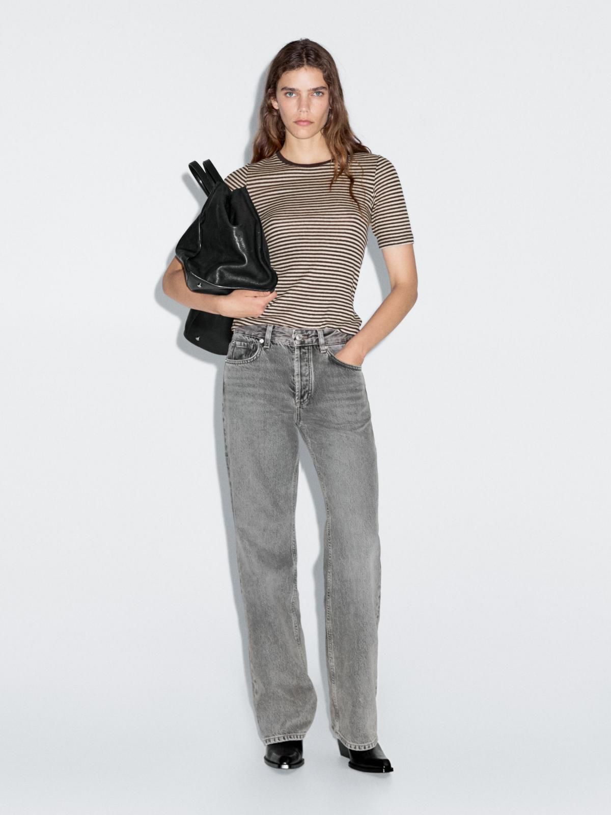 마시모두띠 스트라이프 코튼 블렌드 반팔 티셔츠 6281/106 BROWN - 상세 이미지 2