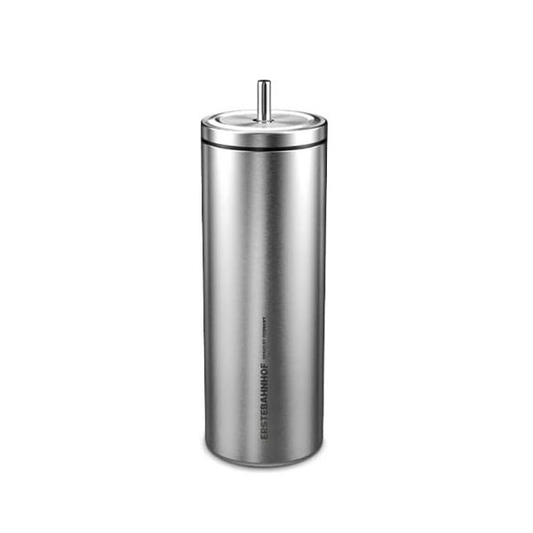 에스테반호프 스텐304 차량용 슬림 빨대 텀블러 600ml, 메탈 - 상품 이미지