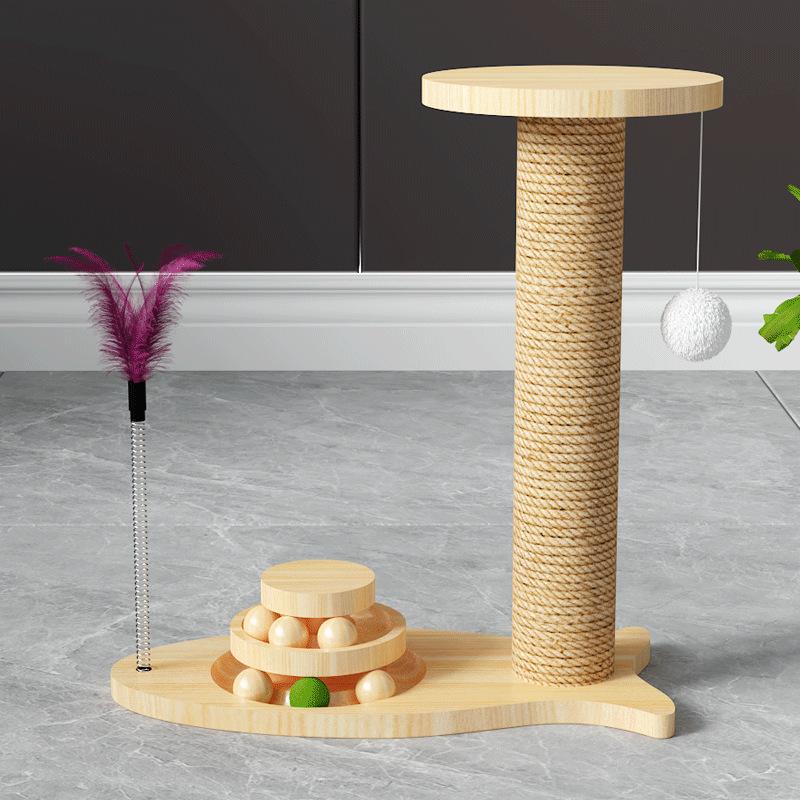 솔비에 냥오름 장난감 스크래처 캣 기둥 선인장 타워 밀도판 원형 회전판 26x26x50cm 옵션 - 상세 이미지 5