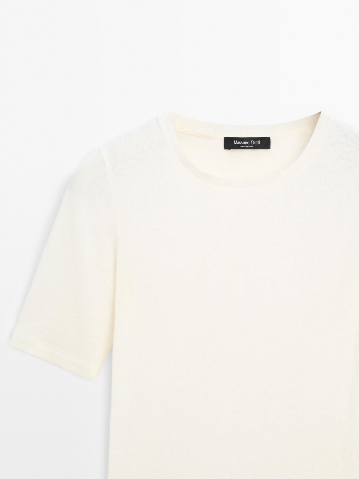 마시모두띠 베이직 코튼 블렌드 반팔 티셔츠 6280/106 CREAM - 상세 이미지 4