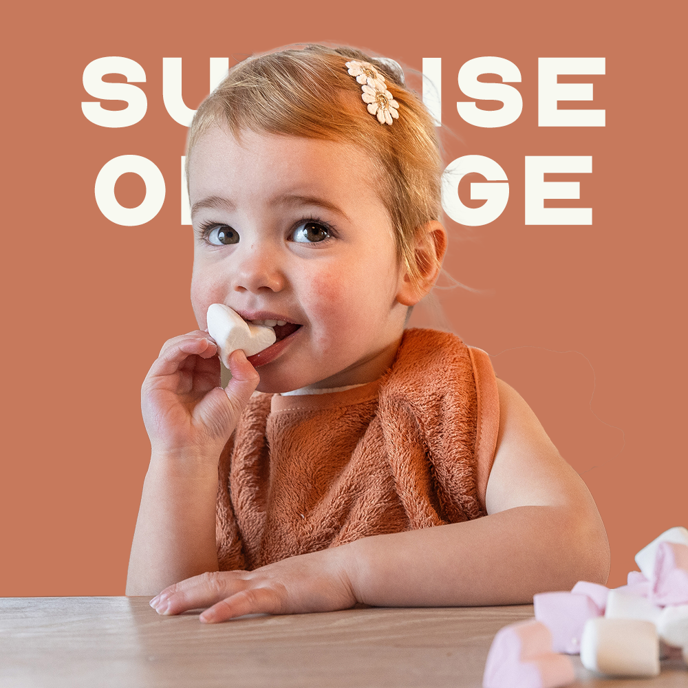 팀부 벨기에 명품 아기 턱받이 빕 미디엄 549.선라이즈오렌지