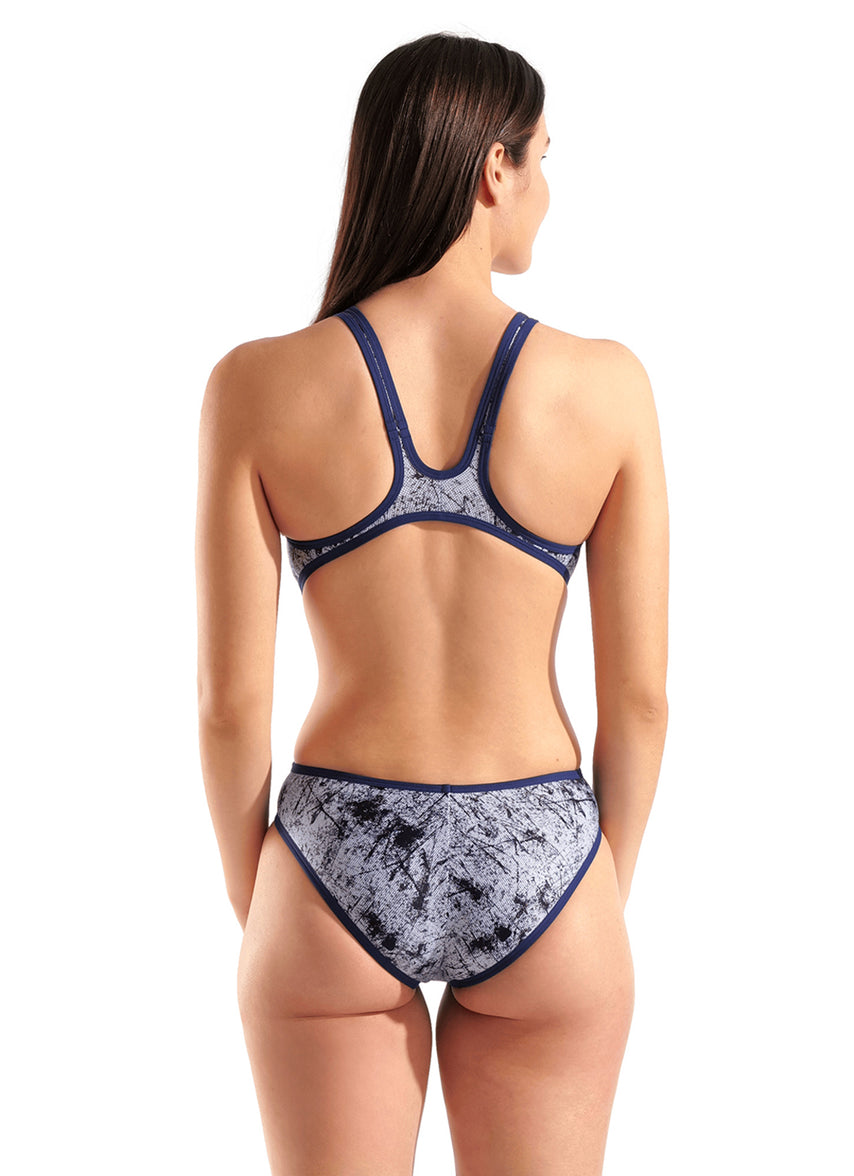 아레나 여성 원 래커 원피스 수영복 Multi White/Navy, 24 - 상세 이미지 2