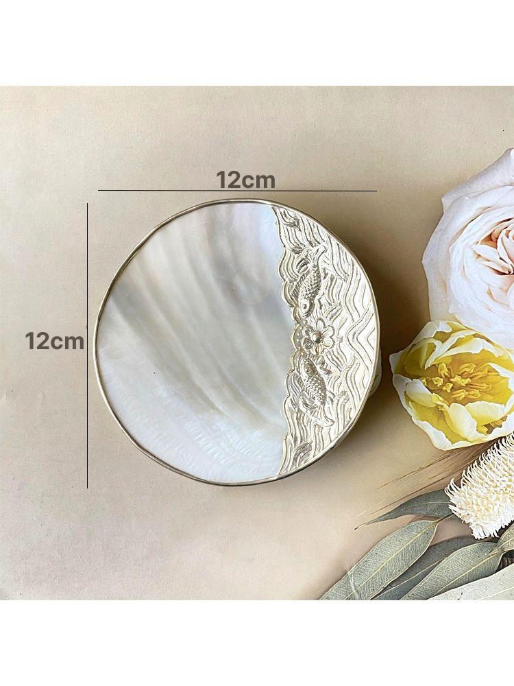북유럽 조개 껍질 접시 플레이팅 그릇세트 접시 실버 숏 엣지 연간 26cmx16cm - 상세 이미지 2