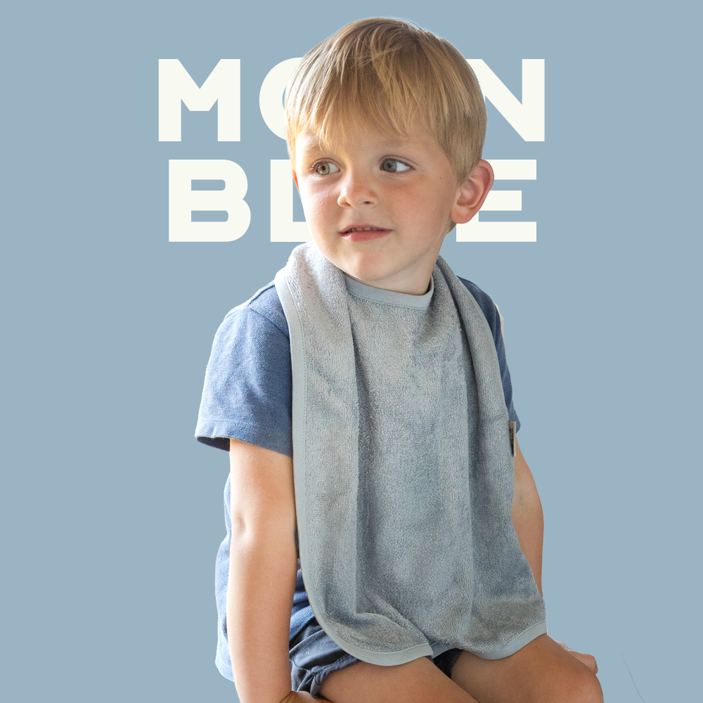 팀부 벨기에 명품 아기 턱받이 빕 라지 542.문블루