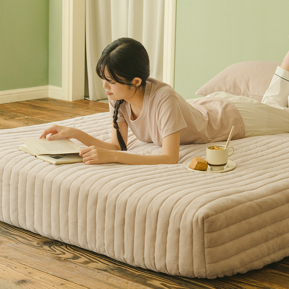 바자르 코지닝 3mm 극세사 겨울 올인원 누빔 매트리스커버 SS