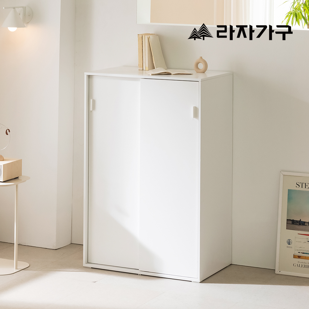 라자가구 밀크 E0 슬라이딩 낮은 수납장 800 모듈 거실 원룸 드레스룸 다용도