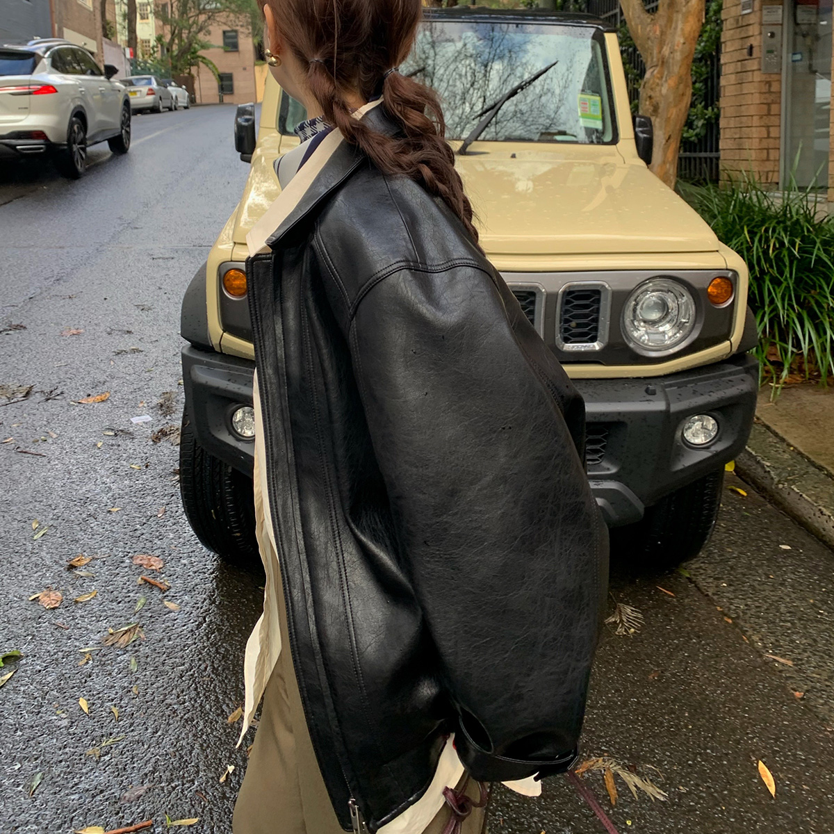 [당일발송] 바스켓 피코 레더자켓 블루종 에코 가죽 재킷 (2c)