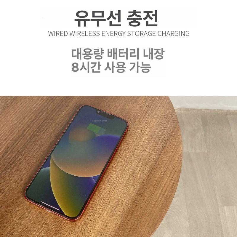 테이블 블루투스 스피커 인테리어 무선충전 거실 무선블루투스스피커 가정용 세련 내추럴우드 플러그인 - 상세 이미지 4