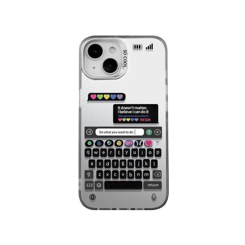 아이폰케이스 레트로 감성 젤리 케이스 채팅 키보드 장식 블랙A iphone 17 Pro Max - 상세 이미지 5