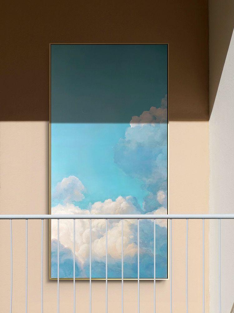북유럽 현관 거실 그림 아치형 구름 복도 미니멀 갤러리 플로팅라이프 A 라이트우드심플프레임 50x100cm 옵시디언블랙 알루미늄 프레임 0.5cm - 상세 이미지 3