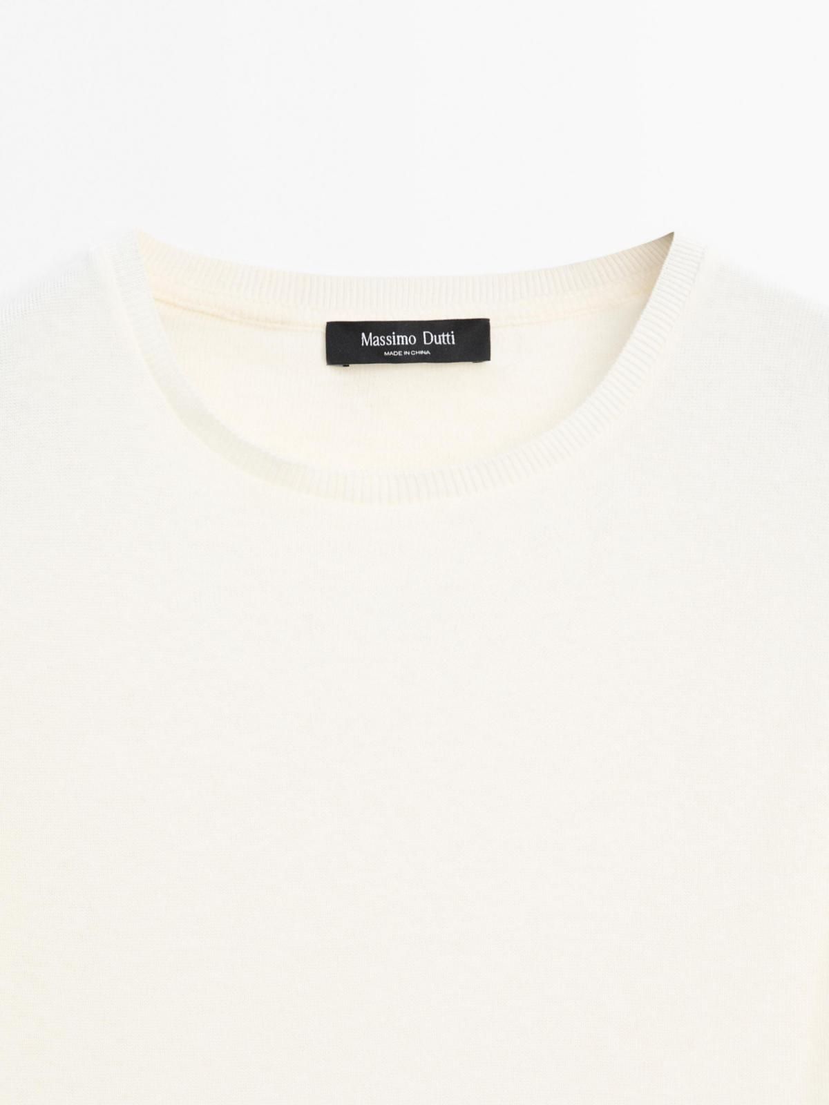 마시모두띠 베이직 코튼 블렌드 반팔 티셔츠 6280/106 CREAM - 상세 이미지 5