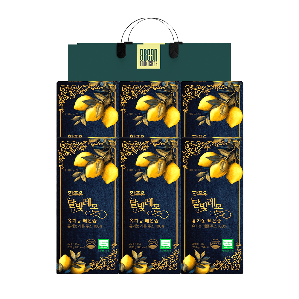 한포유 달빛레몬 유기농100% 레몬즙 X 14포 280ml, 6개