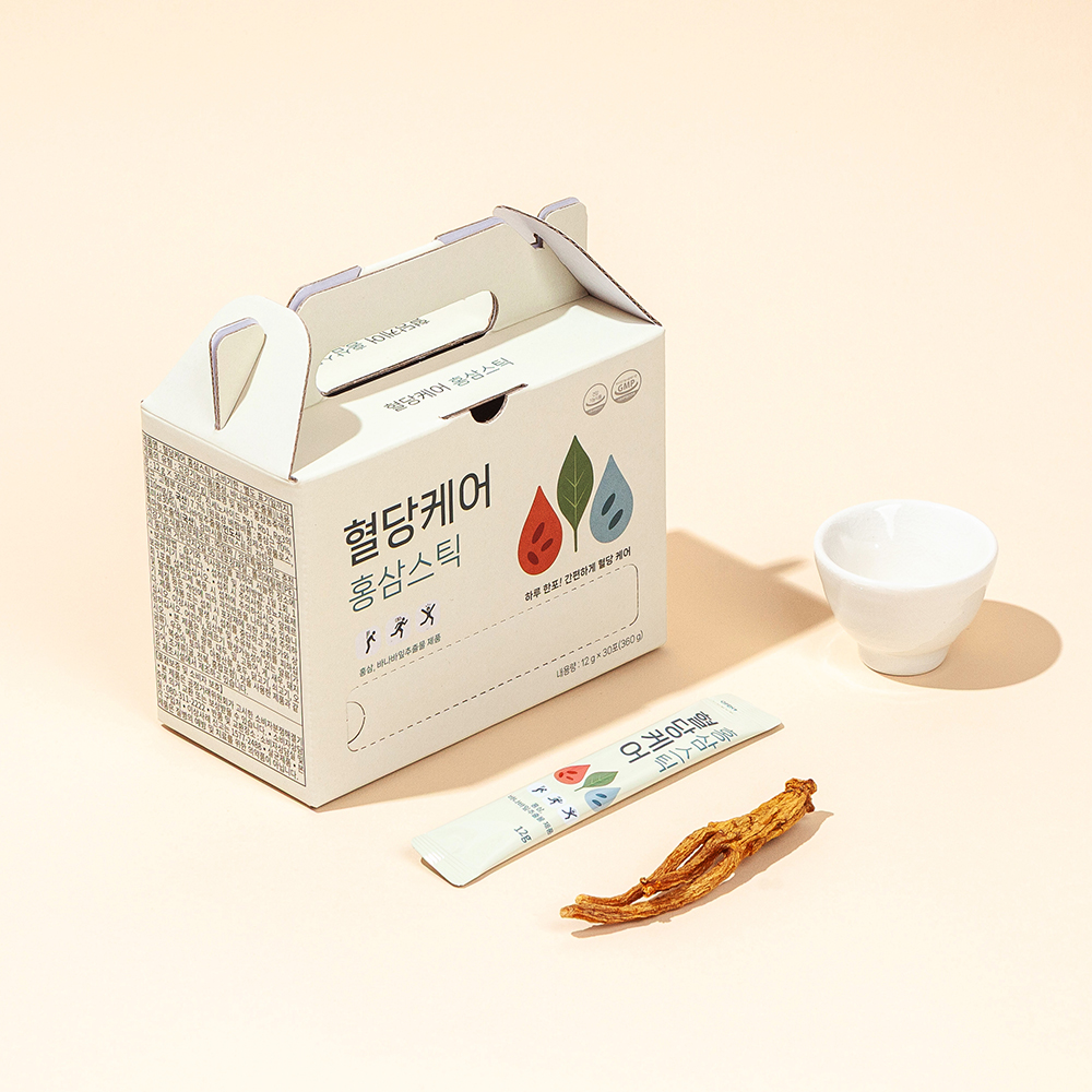 혈당케어 홍삼 스틱 (바나바잎 코로솔산 1.3mg+진세노사이드 7mg) 30포, 1개 - 상세 이미지 2