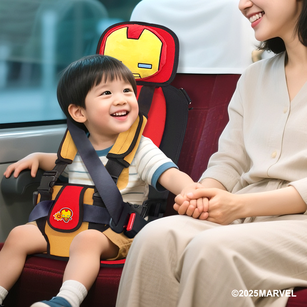 국내생산 마블 헤드쿠션 휴대용 주니어 카시트 충돌테스트통과