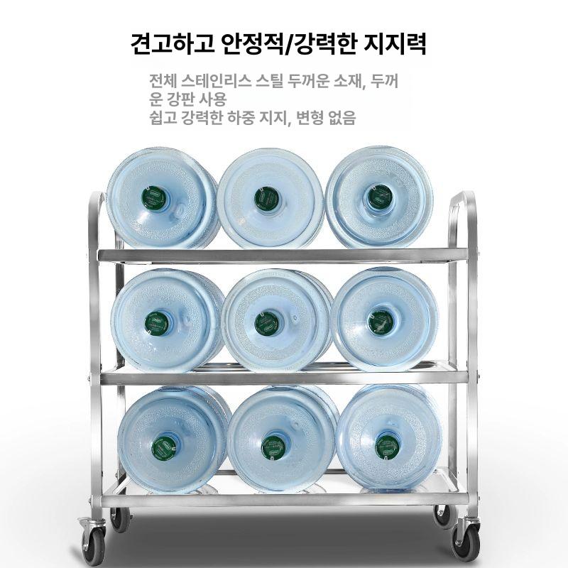 스테인리스 배식카 핸드카 다용도 카트 실내 3단 이동식 소형 플라스틱 전골 카트 공식 표준 구성 - 상세 이미지 4