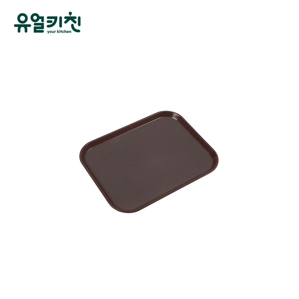 논슬립 직사각 쟁반 카페 트레이 업소용 소소형, 브라운, 1개 - 메인 이미지