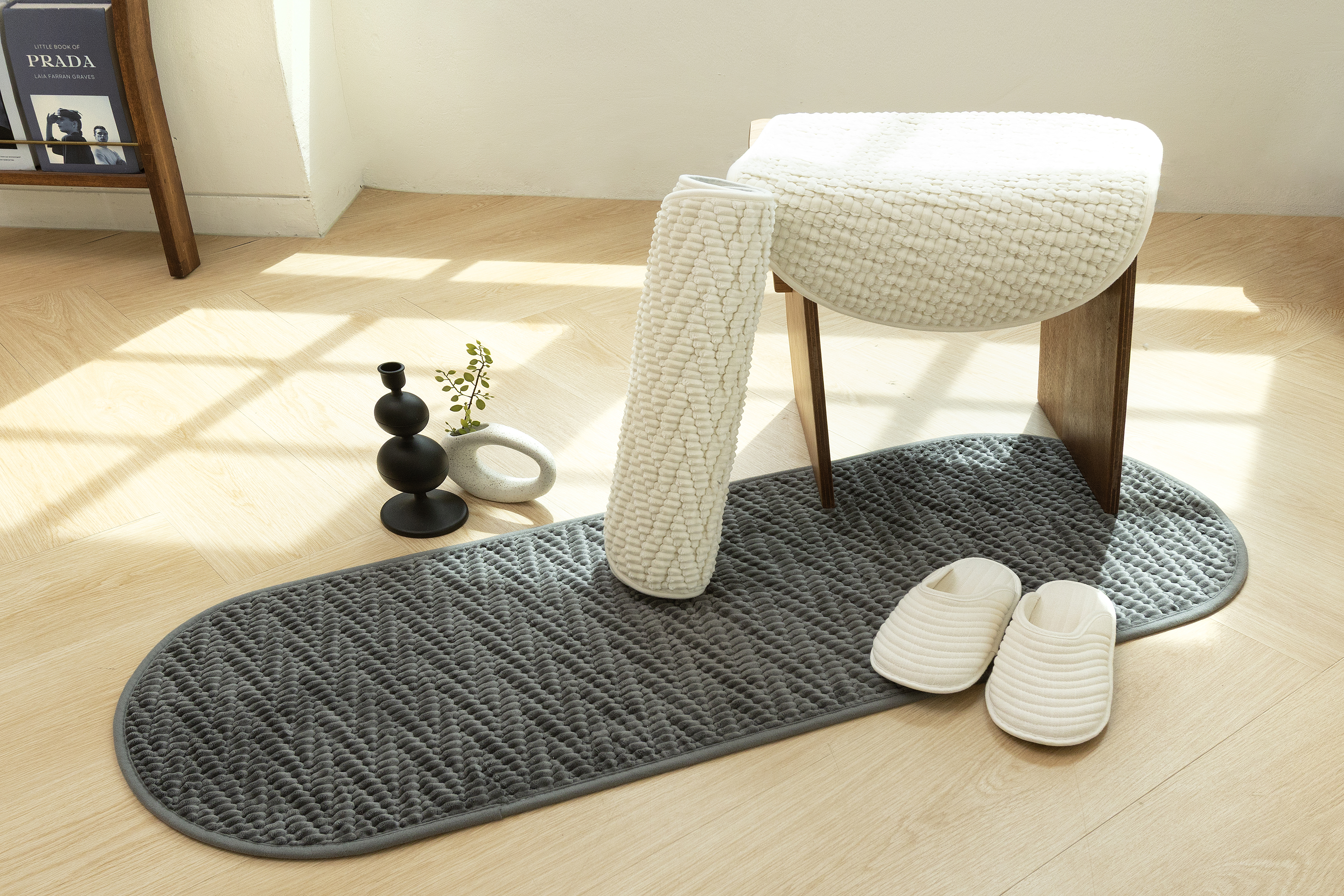 소메르 발매트 주방매트 욕실 싱크대 화장실 현관 세탁가능 아이보리 S사이즈