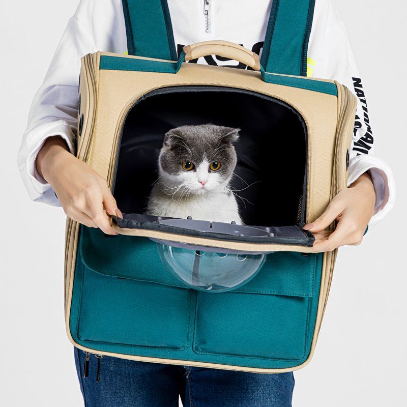 고양이 강아지 애완 동물 가방 산책 나들이 대형 캔버스 케이지 켄넬 배낭 캐리어 백팩 - 상세 이미지 2