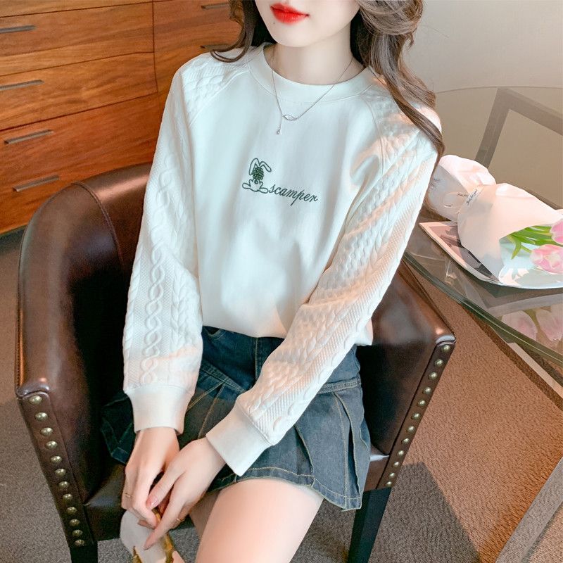 여성용 루즈핏 긴팔 티셔츠 세련된 스타일 데일리 캐주얼 가을용 편안한 착용감 후드리스 스웨트셔츠 모던한 디자인 - 상품 이미지