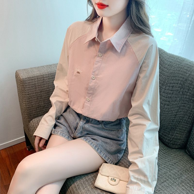 여성 가을용 루즈핏 긴팔 셔츠 캐주얼 스타일 다용도 면옴스포드 통기성 좋은 데일리 외출용 패션 유틸리티 디자인 - 상세 이미지 4