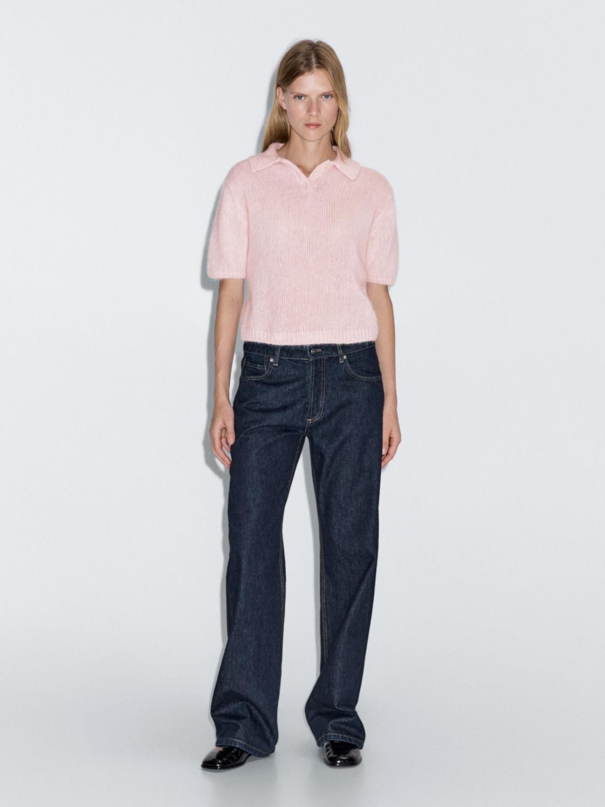 마시모두띠 알파카 블렌드 반팔 니트 폴로 스웨터 5696/916 ROSE PINK - 상세 이미지 2