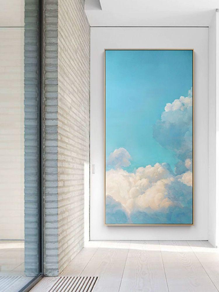 북유럽 현관 거실 그림 아치형 구름 복도 미니멀 갤러리 플로팅라이프 A 라이트우드심플프레임 50x100cm 옵시디언블랙 알루미늄 프레임 0.5cm - 상세 이미지 2
