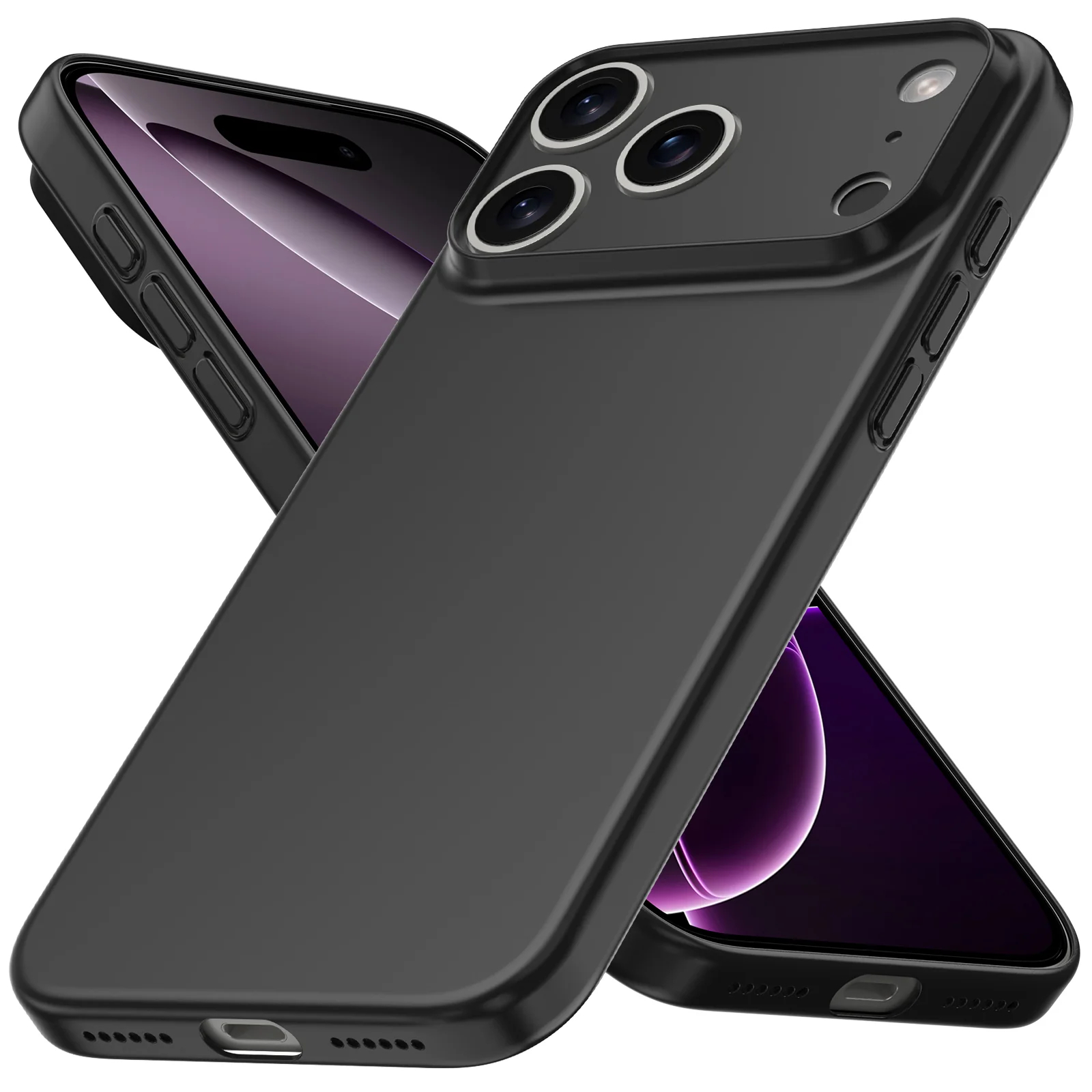 제로스킨 얇은 지문방지 케이스 스키니매트 블랙, 아이폰17 프로 맥스