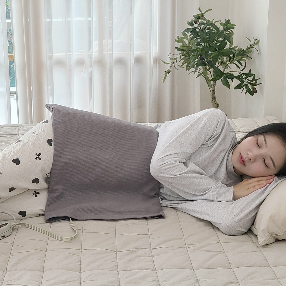 프리미엄 온열찜질기 허리 어깨 무릎 복부 배 전기 찜질기 전기찜질팩 M 그레이