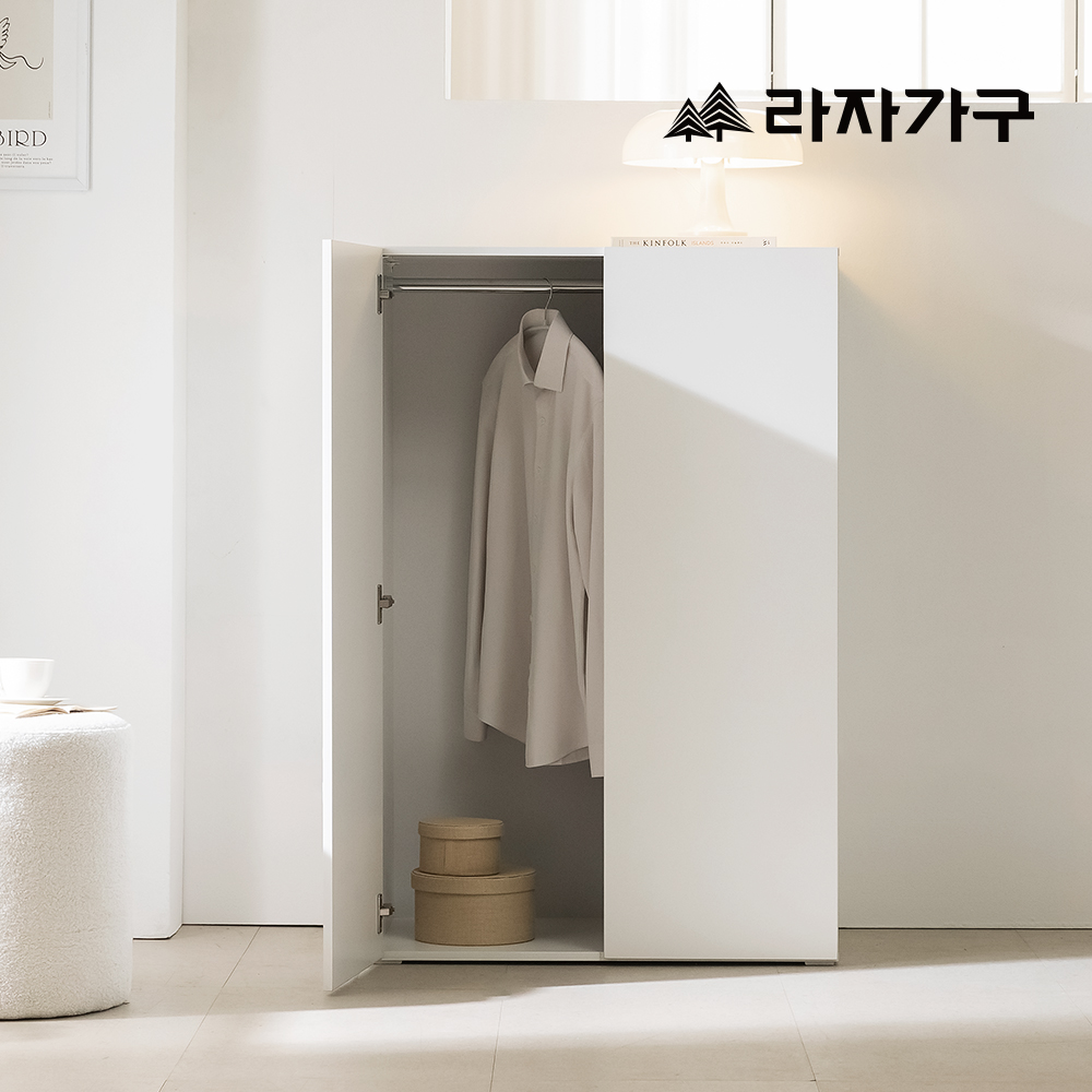 라자가구 밀크 E0 낮은 옷장 800 미니 싱글 간이 수납 이불장