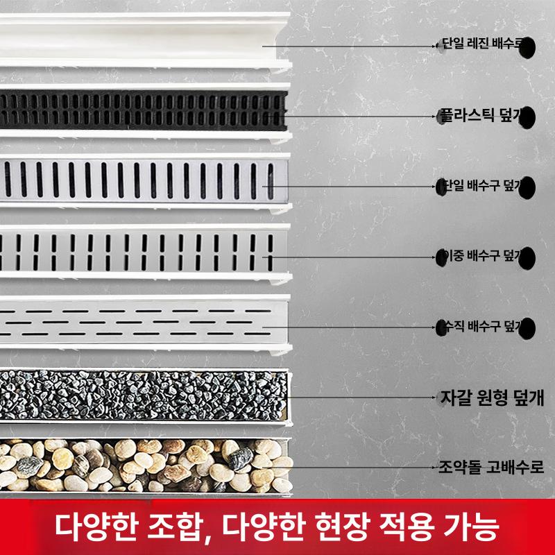 U형 배수로 트렌치 미니 보도 미니배수로 물받이 야외 무소음 우수 빗물 50X30MM 80x40mm 304스테인리스강 이미지 6