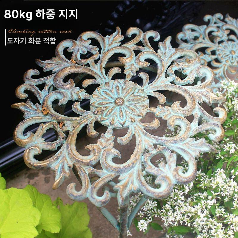엔틱 철제 화분받침대 2단 플랜트스툴 대소세트 빈티지 - 상세 이미지 3