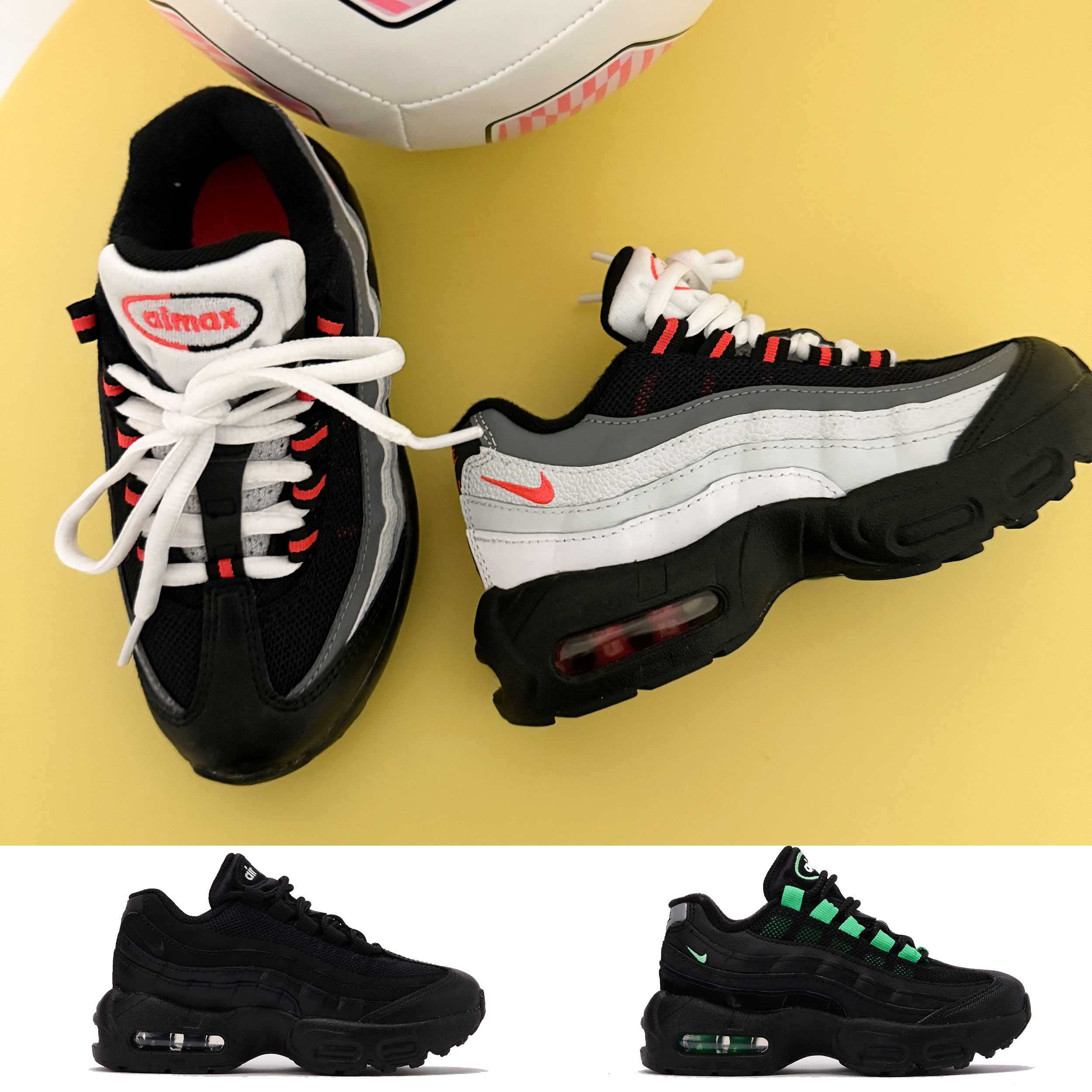 나이키 키즈 에어맥스 95 PS GS 운동화 블랙 화이트